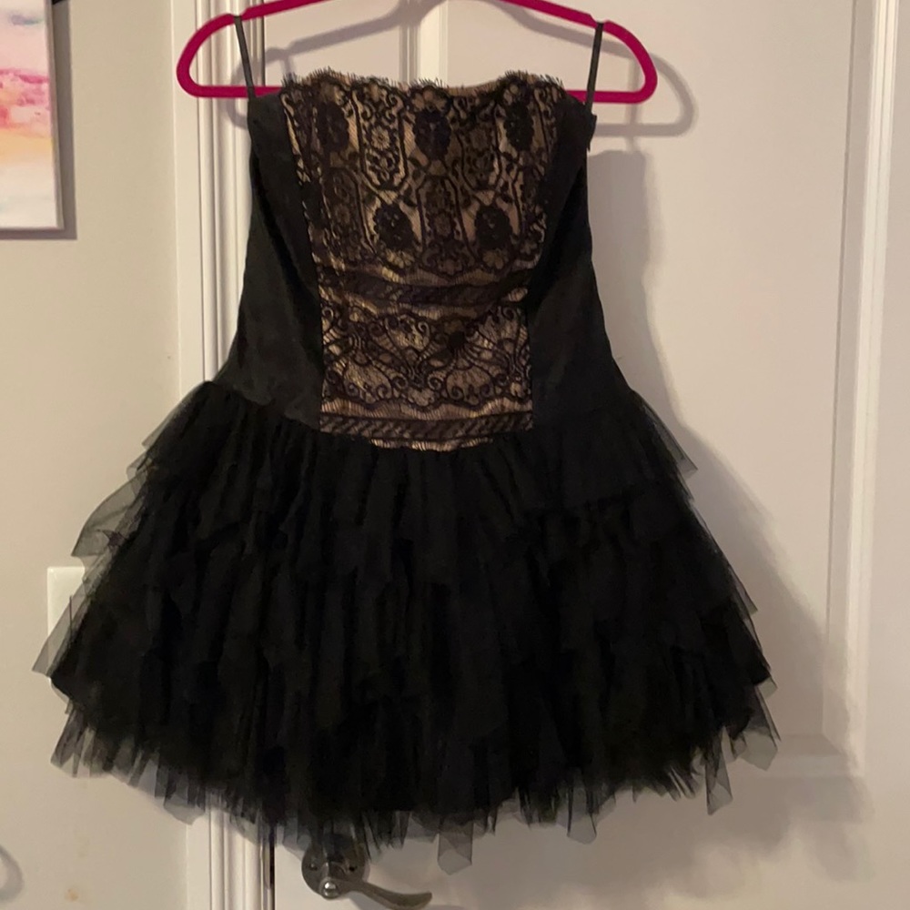 Jessica McClintock Black Tulle Cocktail Dress